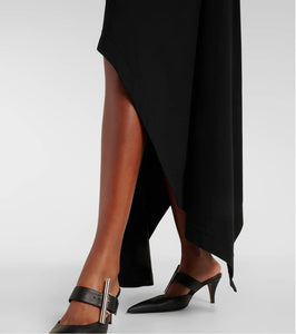 Alexander McQueen Gathered asymmetric cotton jersey midi dress
