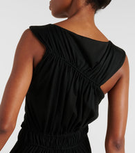 Alexander McQueen Gathered asymmetric cotton jersey midi dress