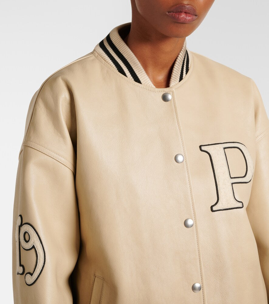 Prada Patch-appliqu√É¬© padded leather varsity jacket