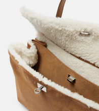 Balenciaga Rodeo Large shearling-lined suede shoulder bag