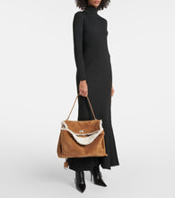 Balenciaga Rodeo Large shearling-lined suede shoulder bag