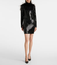 The New Arrivals Ilkyaz Ozel Juises feather-trimmed sequined minidress