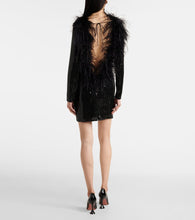 The New Arrivals Ilkyaz Ozel Juises feather-trimmed sequined minidress