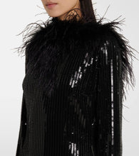 The New Arrivals Ilkyaz Ozel Juises feather-trimmed sequined minidress
