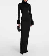 The New Arrivals Ilkyaz Ozel Priscilla faux fur-trimmed silk-blend gown