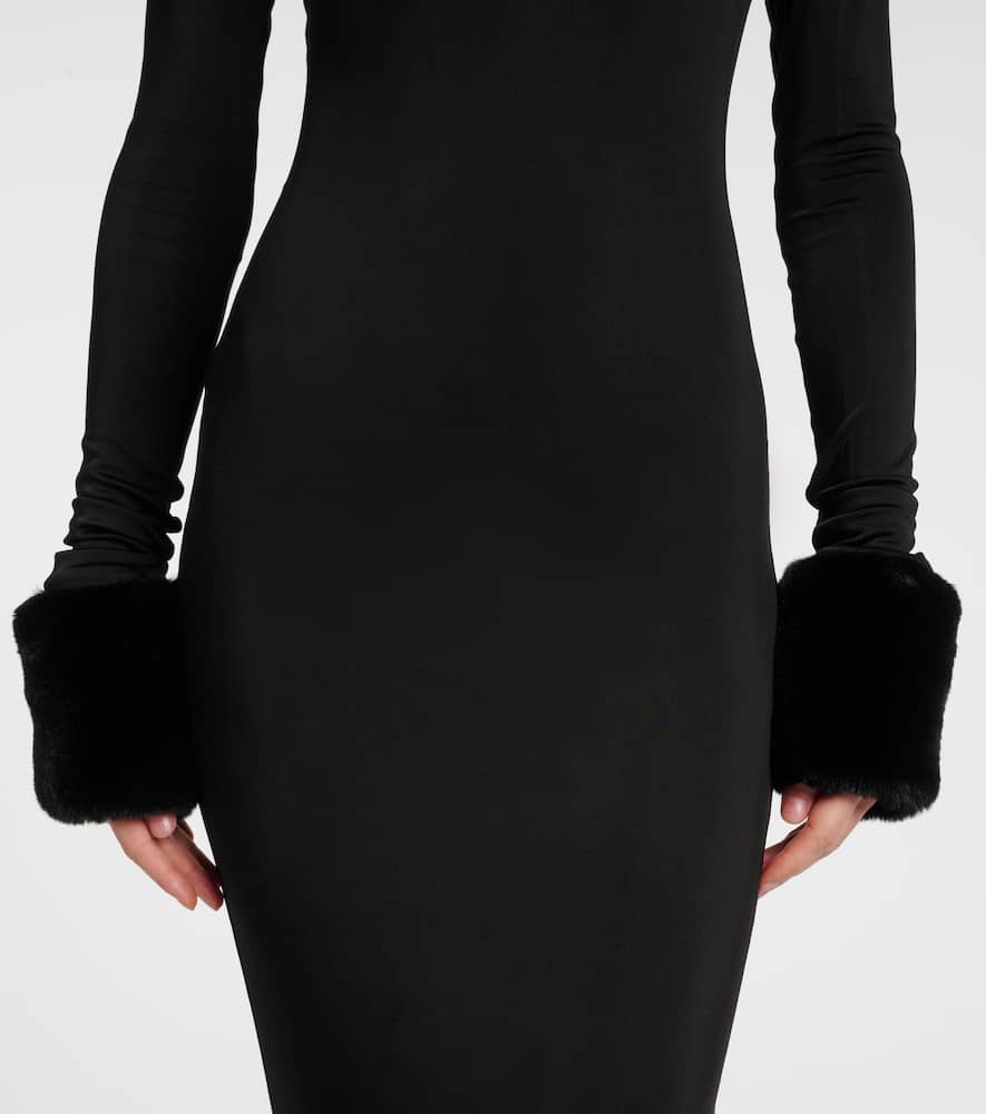 The New Arrivals Ilkyaz Ozel Priscilla faux fur-trimmed silk-blend gown