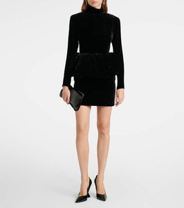 The New Arrivals Ilkyaz Ozel Catroux peplum silk minidress