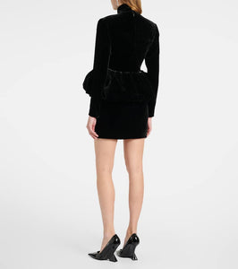The New Arrivals Ilkyaz Ozel Catroux peplum silk minidress