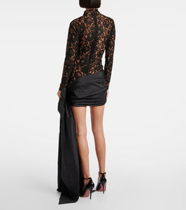 The New Arrivals Ilkyaz Ozel Chiwen bow-detail floral lace cocktail dress