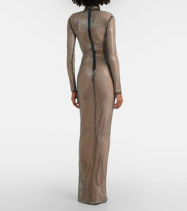 The New Arrivals Ilkyaz Ozel Catroux embellished sheer maxi dress