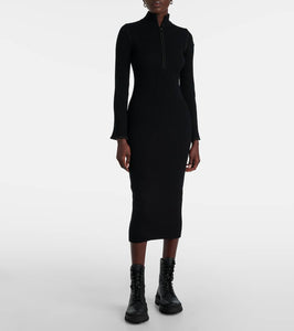 Moncler Ribbed-knit midi dress