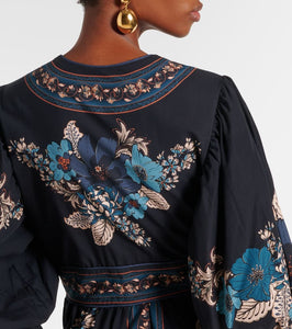 Farm Rio Blossom Tapestry cotton midi dress