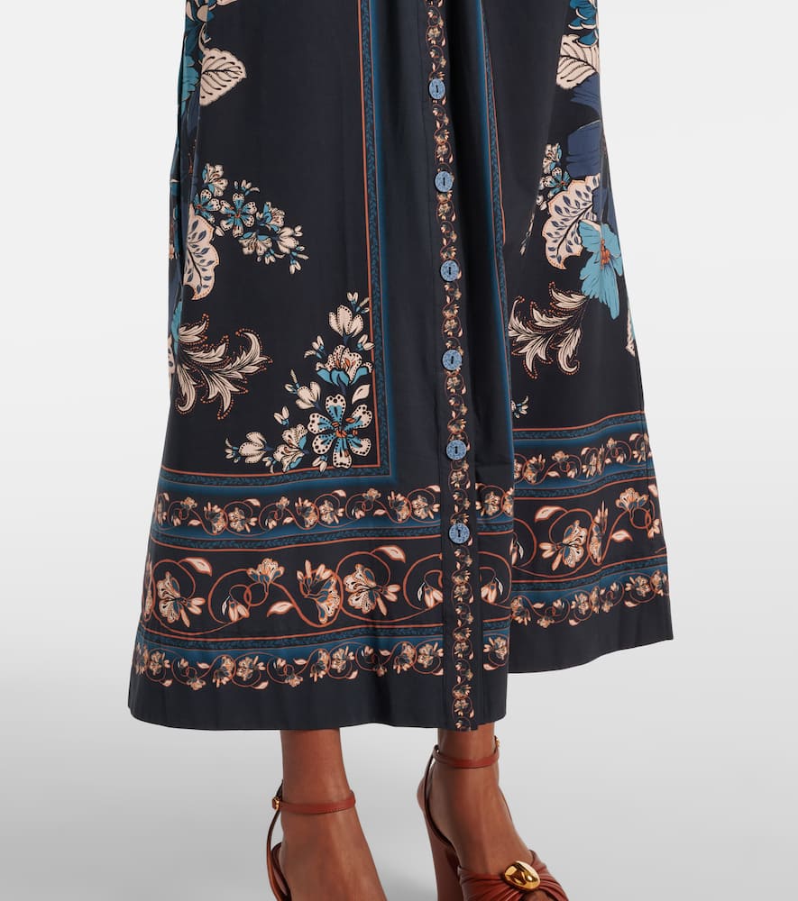 Farm Rio Blossom Tapestry cotton midi dress
