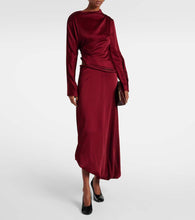 Victoria Beckham Cutout draped crêpe satin midi dress
