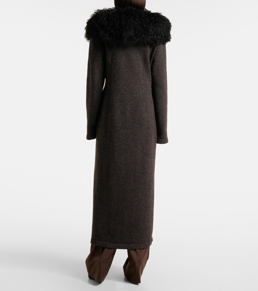 Magda Butrym Shearling-trimmed cashmere coat