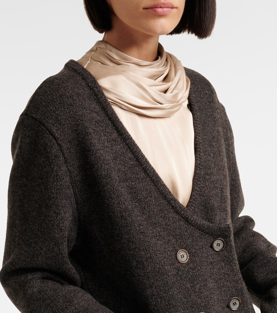 Magda Butrym Shearling-trimmed cashmere coat