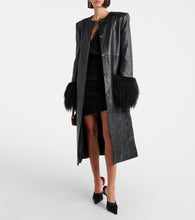 Magda Butrym Shearling-trimmed leather coat