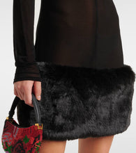 Magda Butrym Sheer faux fur-trimmed minidress