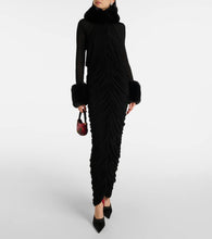 Magda Butrym Faux fur-trimmed maxi dress
