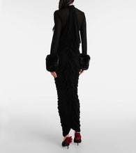 Magda Butrym Faux fur-trimmed maxi dress
