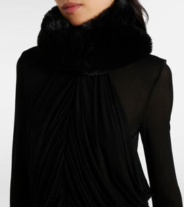 Magda Butrym Faux fur-trimmed maxi dress