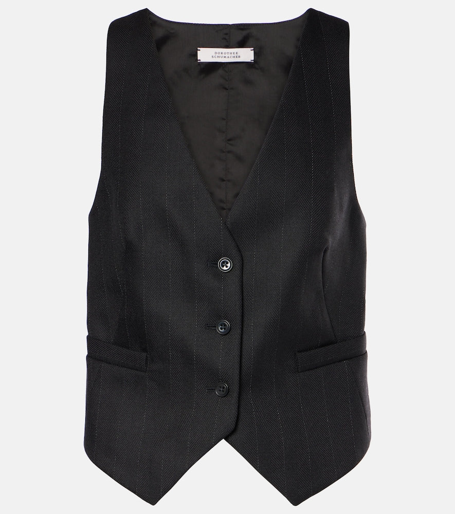 Dorothee Schumacher Modern Sophistication pinstripe wool vest - 多萝西·舒马赫 (Dorothee Schumacher) 现代精致细条纹羊毛背心
