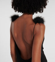 Coperni Boa feather-trimmed maxi dress