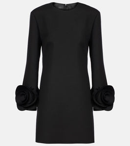 Valentino Crepe Couture floral-appliqué minidress