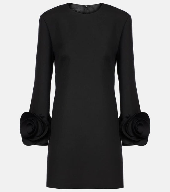 Valentino Crepe Couture floral-appliqué minidress