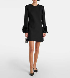 Valentino Crepe Couture floral-appliqué minidress