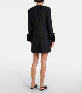 Valentino Crepe Couture floral-appliqué minidress