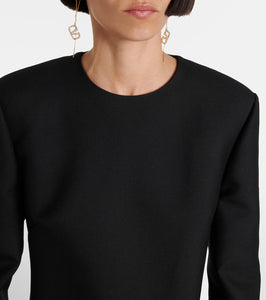 Valentino Crepe Couture floral-appliqué minidress