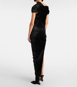Rick Owens Lola asymmetric velvet gown