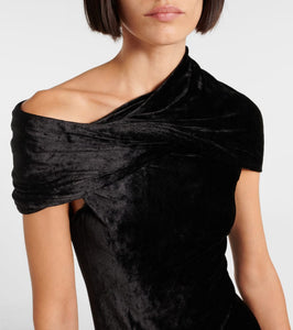 Rick Owens Lola asymmetric velvet gown
