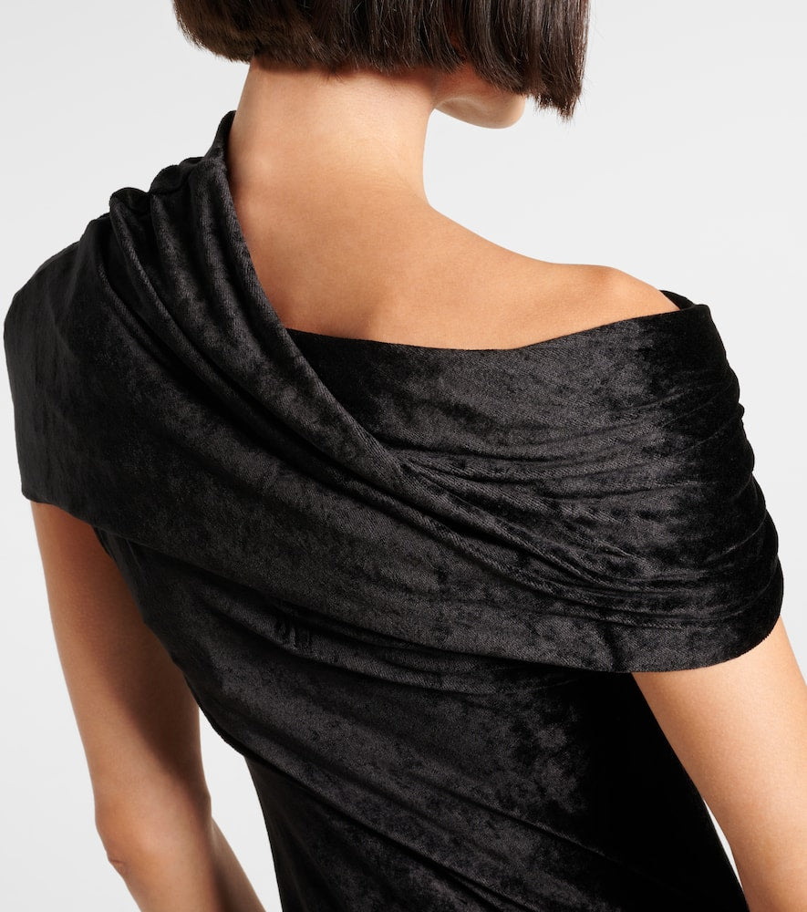 Rick Owens Lola asymmetric velvet gown
