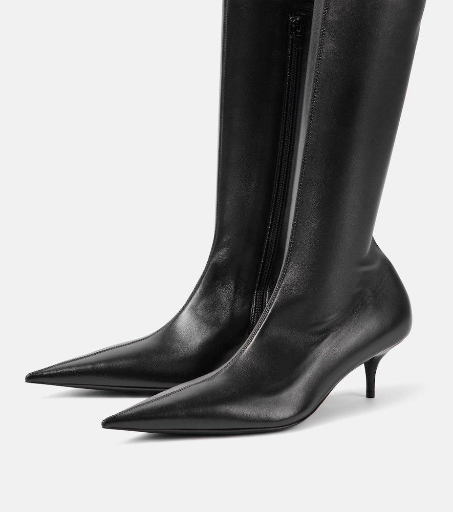 Balenciaga Avenue leather over-the-knee boots