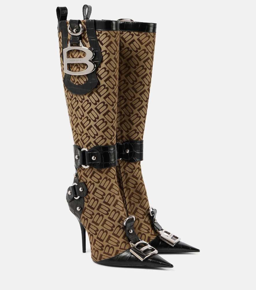 Balenciaga Essex leather-trimmed knee-high boots - Balenciaga Essex 皮革饰边过膝长靴