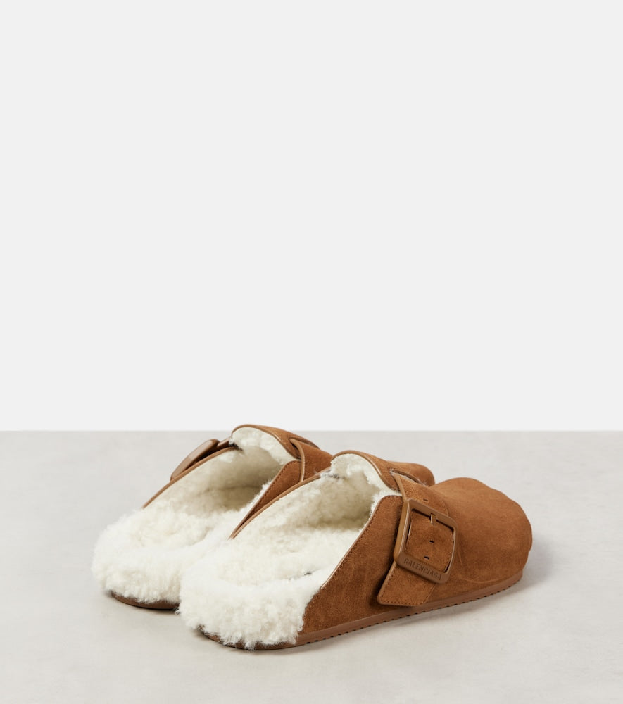 Balenciaga Sunday shearling-lined suede mules