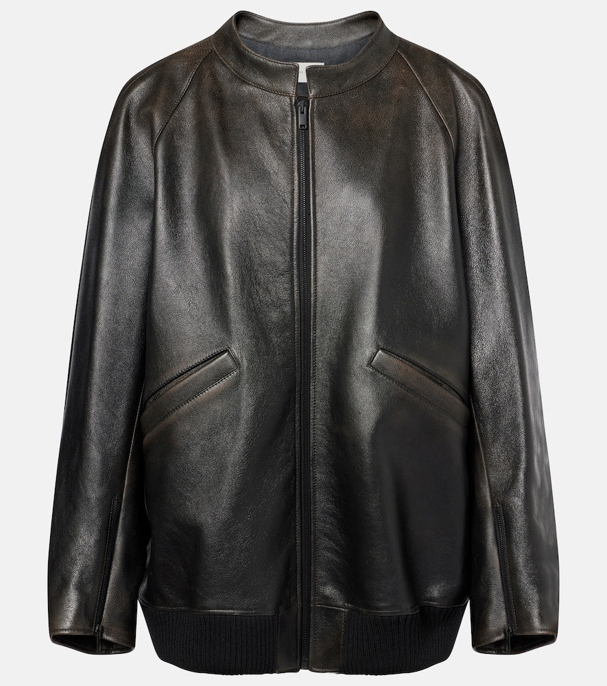 The Row Kengia leather bomber jacket - The Row Kengia 皮革飞行员夹克