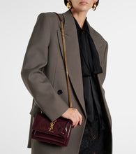 Saint Laurent Sunset Small patent leather shoulder bag