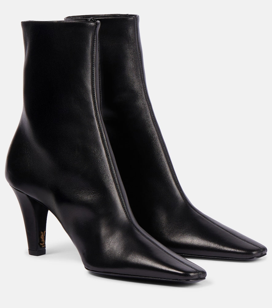 Saint Laurent Jill 75 leather ankle boots - Saint Laurent Jill 75 皮革踝靴