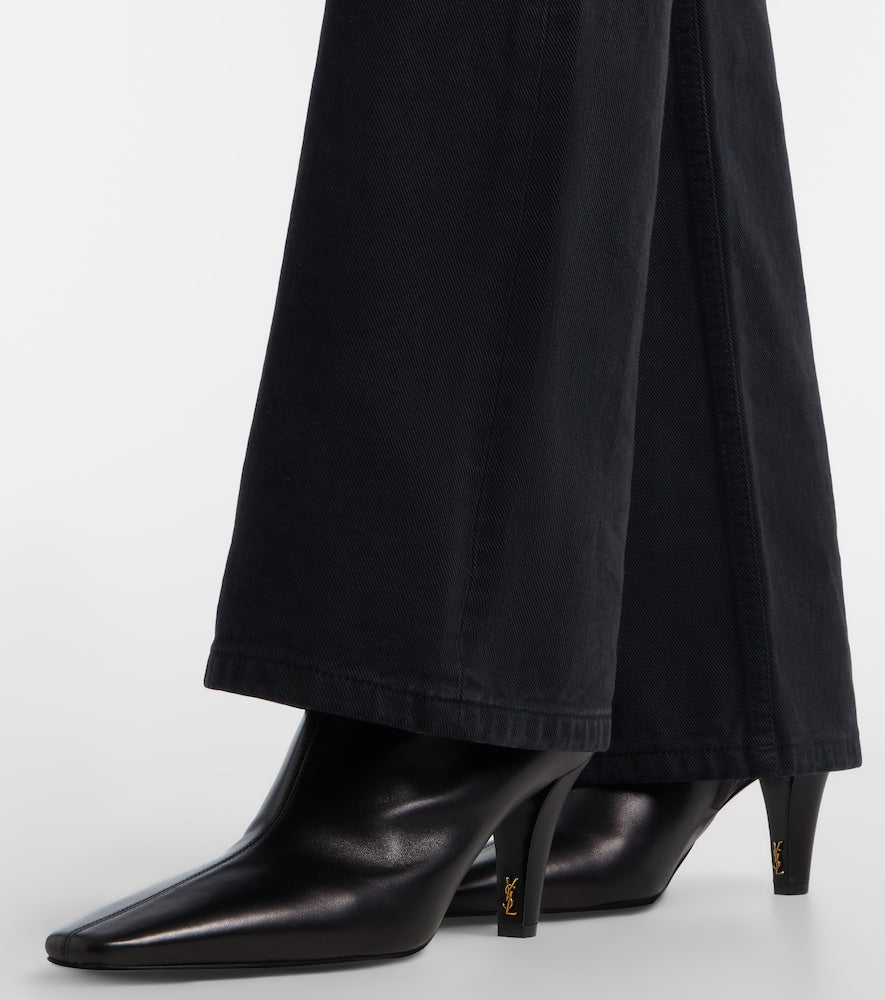 Saint Laurent Jill 75 leather ankle boots