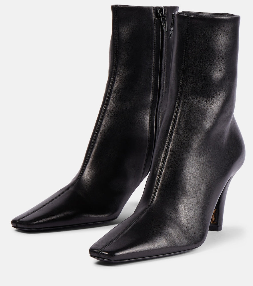 Saint Laurent Jill 75 leather ankle boots