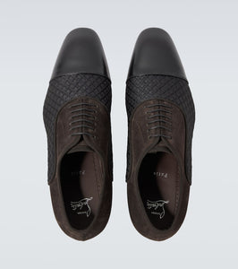 Christian Louboutin Greggo leather-trimmed Oxford shoes