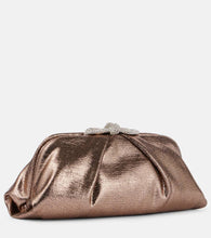 Aquazzura Very Bow Tie embellished satin clutch