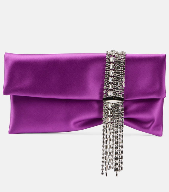 Jimmy Choo Zandra embellished satin clutch. Shop Jimmy Choo Clutches for women now.