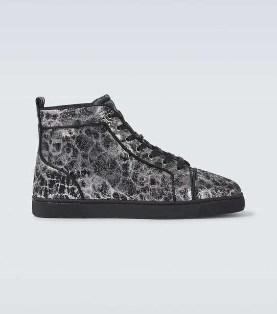 Christian Louboutin Louis printed leather high-top sneakers