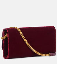 Tod's T Timeless Small velvet wallet on chain