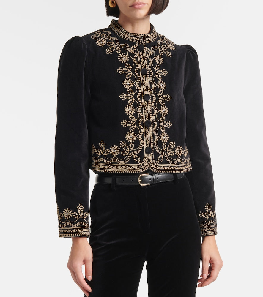 Rixo Denver embroidered cotton jacket