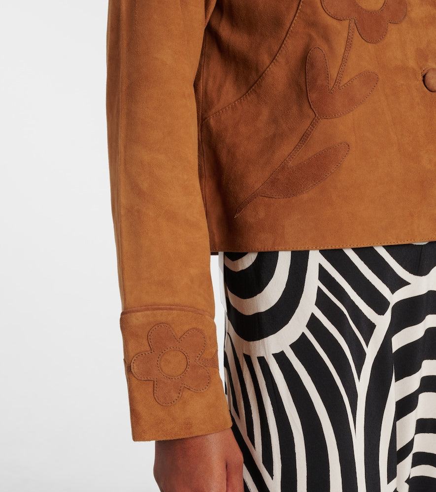 Rixo Dionne appliqu√É¬© suede jacket